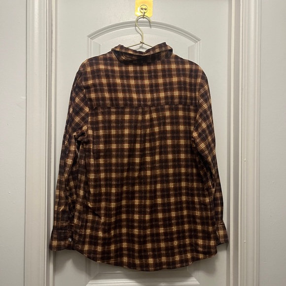 Vintage Lightweight Brown Plaid Button-Up - Picture 6 of 6